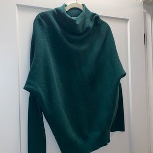 Emerald green turtleneck long sweater